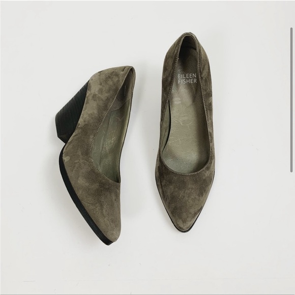 Eileen Fisher Hawk Suede Wedge Heels - Picture 3 of 6